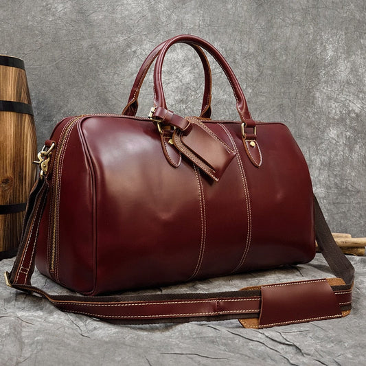 Leather Travel Bag – Luxury Weekender for Men and Women